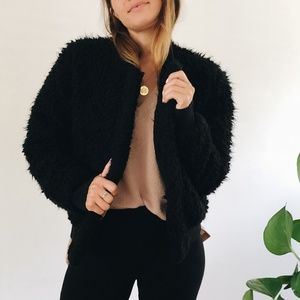 Who What Wear Black Faux Fur Jacket
